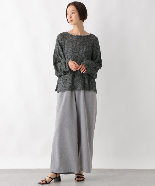 LEPSIM（レプシィム）の「5ゲージメッシュドルマンプルオーバー　243143（ニット/セーター・レディース・ブラック/グレイッシュベージュ/コーラル/ブルーパープル/ホワイト×ブラック/ピンク・FREE）」の20枚目の写真