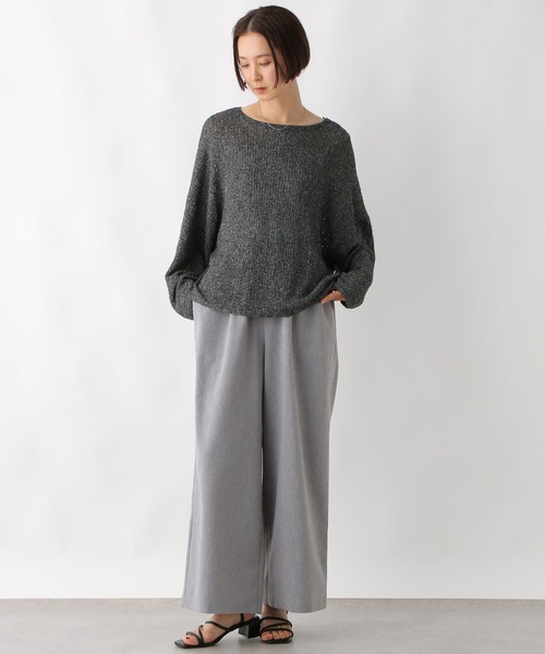 LEPSIM（レプシィム）の「5ゲージメッシュドルマンプルオーバー　243143（ニット/セーター・レディース・ブラック/グレイッシュベージュ/コーラル/ブルーパープル/ホワイト×ブラック/ピンク・FREE）」の21枚目の写真