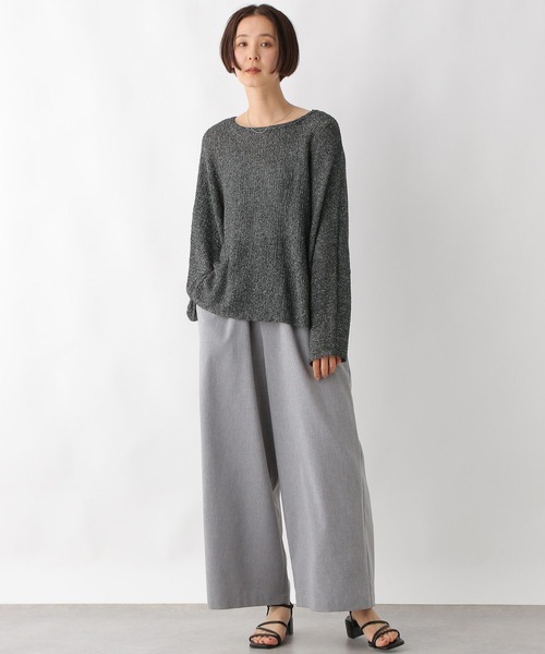 LEPSIM（レプシィム）の「5ゲージメッシュドルマンプルオーバー　243143（ニット/セーター・レディース・ブラック/グレイッシュベージュ/コーラル/ブルーパープル/ホワイト×ブラック/ピンク・FREE）」の22枚目の写真