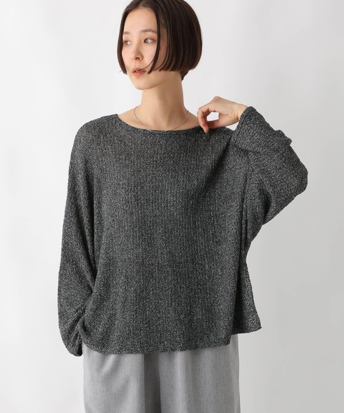 LEPSIM（レプシィム）の「5ゲージメッシュドルマンプルオーバー　243143（ニット/セーター・レディース・ブラック/グレイッシュベージュ/コーラル/ブルーパープル/ホワイト×ブラック/ピンク・FREE）」の8枚目の写真