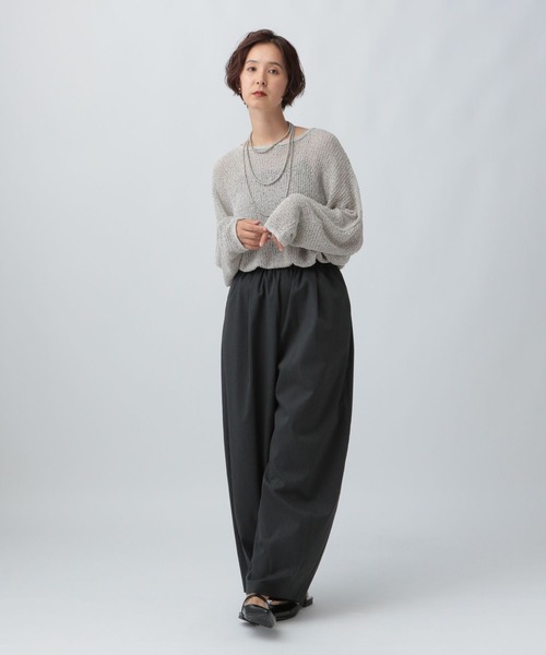 LEPSIM（レプシィム）の「5ゲージメッシュドルマンプルオーバー　243143（ニット/セーター・レディース・ブラック/グレイッシュベージュ/コーラル/ブルーパープル/ホワイト×ブラック/ピンク・FREE）」の13枚目の写真