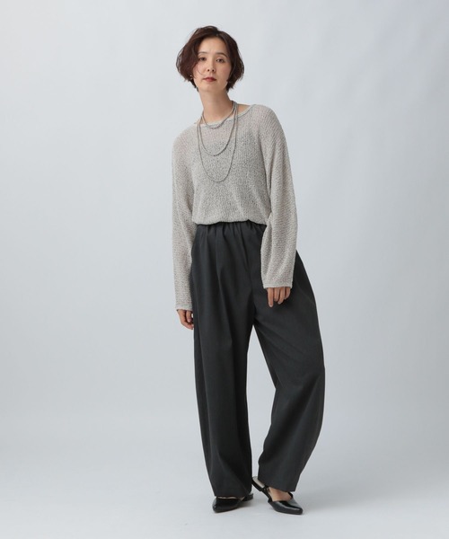 LEPSIM（レプシィム）の「5ゲージメッシュドルマンプルオーバー　243143（ニット/セーター・レディース・ブラック/グレイッシュベージュ/コーラル/ブルーパープル/ホワイト×ブラック/ピンク・FREE）」の14枚目の写真