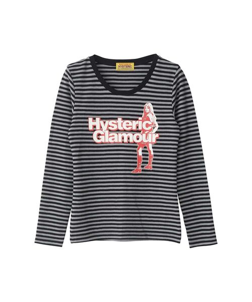 ヒステリックグラマー ボーダー Tシャツ 長袖Tシャツ/M/コットン