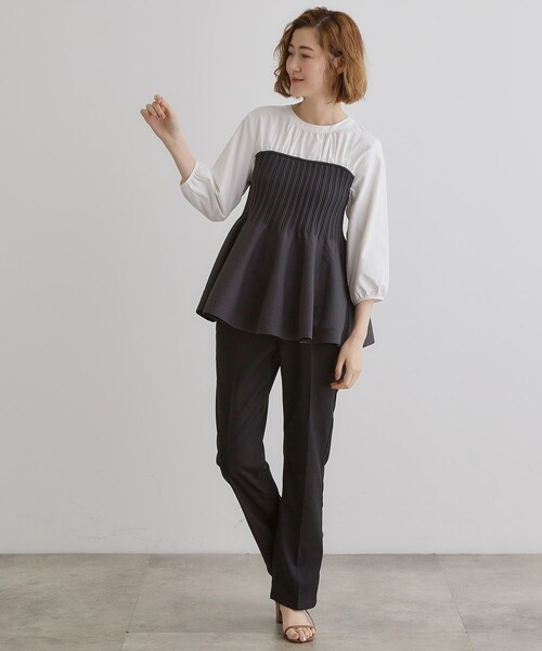 grove（グローブ）の「ニットビスチェドッキングシャツ（Tシャツ/カットソー・レディース・チャコールグレー/ネイビー・02/03/04/01/05）」の5枚目の写真