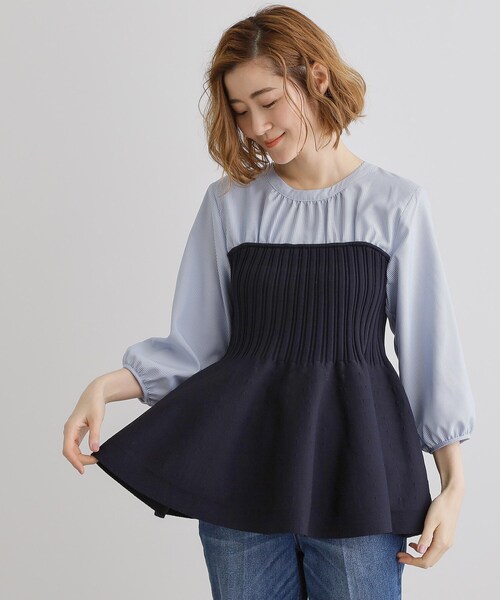 grove（グローブ）の「ニットビスチェドッキングシャツ（Tシャツ/カットソー・レディース・チャコールグレー/ネイビー・02/03/04/01/05）」の7枚目の写真