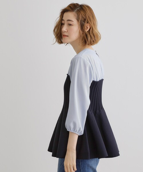 grove（グローブ）の「ニットビスチェドッキングシャツ（Tシャツ/カットソー・レディース・チャコールグレー/ネイビー・02/03/04/01/05）」の8枚目の写真