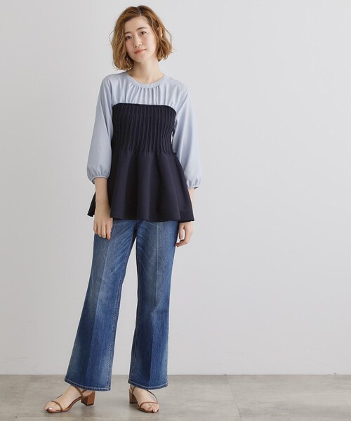 grove（グローブ）の「ニットビスチェドッキングシャツ（Tシャツ/カットソー・レディース・チャコールグレー/ネイビー・02/03/04/01/05）」の9枚目の写真