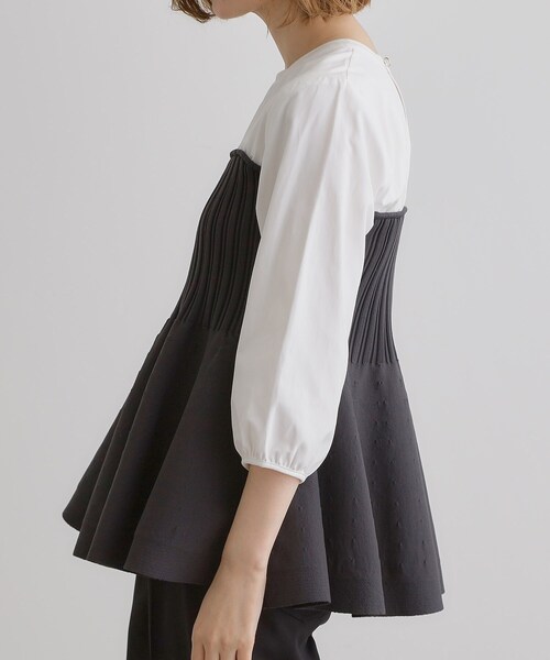 grove（グローブ）の「ニットビスチェドッキングシャツ（Tシャツ/カットソー・レディース・チャコールグレー/ネイビー・02/03/04/01/05）」の12枚目の写真