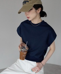 TRIANGLE PALETTE（トライアングルパレット）の「フレンチスリーブZIP付きトップス /前後２way（Tシャツ/カットソー）」