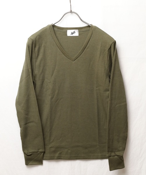 ARCHIVER(アーカイバ)の「【RS】【RDS】Vネックワッフルカットソー(Tシャツ/カットソー・レディース・グレー/ネイビー/ホワイト/ベージュ/カーキ/ブラック/ライトピンク・MEDIUM/X-LARGE/LARGE)」の5枚目の写真