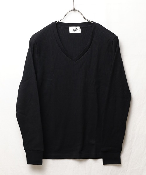 ARCHIVER(アーカイバ)の「【RS】【RDS】Vネックワッフルカットソー(Tシャツ/カットソー・レディース・グレー/ネイビー/ホワイト/ベージュ/カーキ/ブラック/ライトピンク・MEDIUM/X-LARGE/LARGE)」の3枚目の写真
