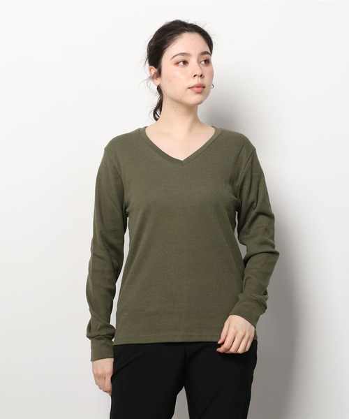 ARCHIVER(アーカイバ)の「【RS】【RDS】Vネックワッフルカットソー(Tシャツ/カットソー・レディース・グレー/ネイビー/ホワイト/ベージュ/カーキ/ブラック/ライトピンク・MEDIUM/X-LARGE/LARGE)」の15枚目の写真