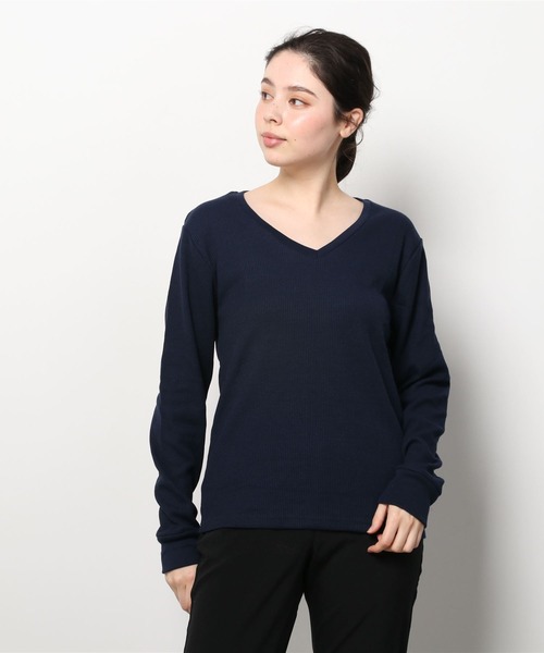 ARCHIVER(アーカイバ)の「【RS】【RDS】Vネックワッフルカットソー(Tシャツ/カットソー・レディース・グレー/ネイビー/ホワイト/ベージュ/カーキ/ブラック/ライトピンク・MEDIUM/X-LARGE/LARGE)」の16枚目の写真