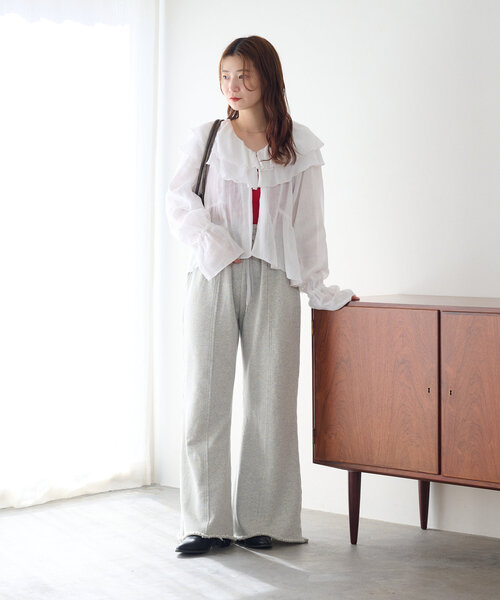 Kastane（カスタネ）の「スウェットフレアパンツ（その他パンツ・レディース・アイボリー/ライトグレー・FREE）」の5枚目の写真