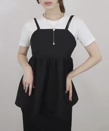 Reurie'（レウリィ）の「リネンライクバックリボンビスチェ／ キャミソール 重ね着 レイヤード ガーリー バレエコア 大人カジュアル シンプル 韓国ファッション モード（チュニック）」