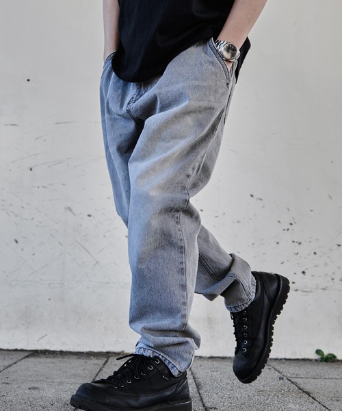 JEMORGAN(ジェーイーモーガン)の「『JEMORGAN LONG JOHNS/ジェーイーモーガンロングジョーンズ』easy denim PT【+】(デニムパンツ・メンズ・ライトブルー/ライトグレー・M/L/XL)」の1枚目の写真