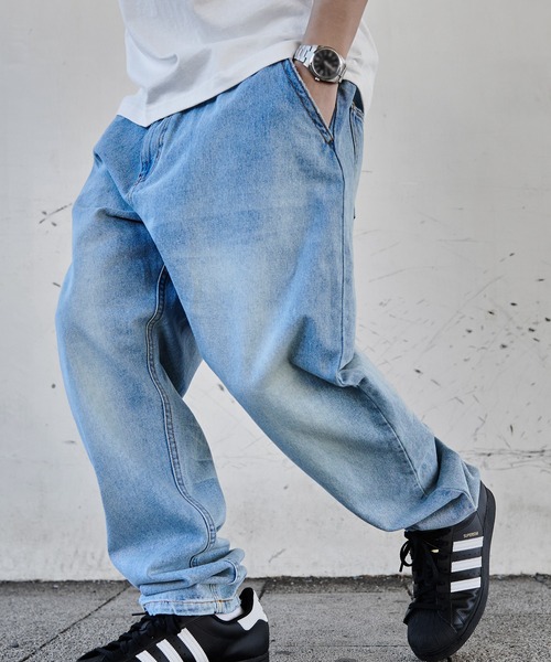 JEMORGAN(ジェーイーモーガン)の「『JEMORGAN LONG JOHNS/ジェーイーモーガンロングジョーンズ』easy denim PT【+】(デニムパンツ・メンズ・ライトブルー/ライトグレー・M/L/XL)」の2枚目の写真