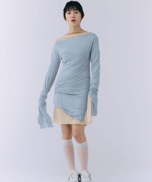 JOSE MOON（ジョゼムーン）の「LONG TOP/ロングトップ（Tシャツ/カットソー・レディース・ベージュ系その他/グリーン/ブラック/サックスブルー/グレー/イエロー系その他・FREE）」の5枚目の写真