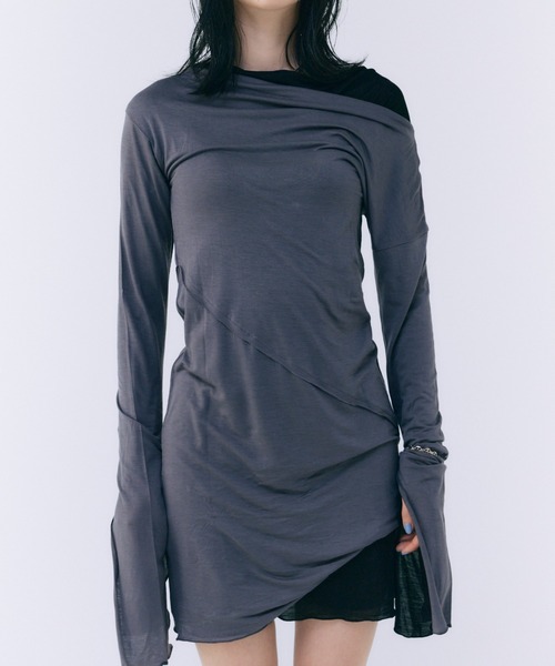 JOSE MOON（ジョゼムーン）の「LONG TOP/ロングトップ（Tシャツ/カットソー・レディース・ベージュ系その他/グリーン/ブラック/サックスブルー/グレー/イエロー系その他・FREE）」の8枚目の写真