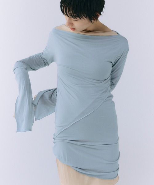 JOSE MOON（ジョゼムーン）の「LONG TOP/ロングトップ（Tシャツ/カットソー・レディース・ベージュ系その他/グリーン/ブラック/サックスブルー/グレー/イエロー系その他・FREE）」の16枚目の写真