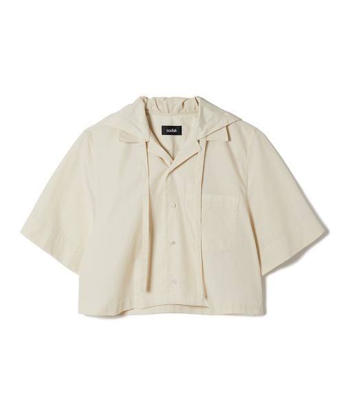 soduk （スドーク）シャツ セール】open collar hoodie shirt（シャツ/ブラウス）｜soduk