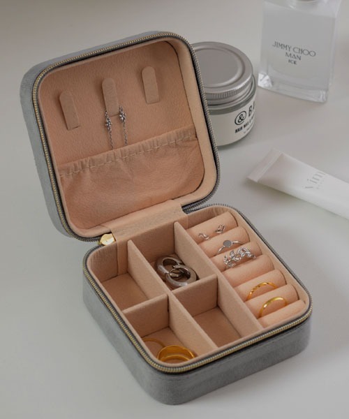 セール】【resonance】ベロア ニュアンスカラー アクセサリーケース