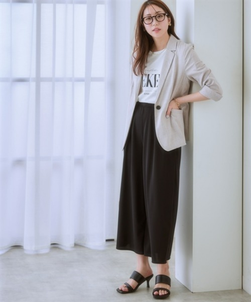 7days Life Styling（セブンデイズライフスタイリング）の「【選べるノーカラー/テーラード】洗える麻調合繊７分袖ストレッチジャケット（接触冷感・防しわ・ストレッチ・UVカット）（テーラードジャケット・レディース・ライトグレー系/ネイビー系/ベージュ系/ネイビー系1/ライトグレー系1/ベージュ系1・LL/L/M/S/3L）」の13枚目の写真