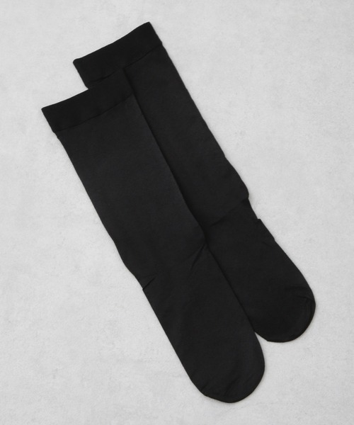 MARCOMONDE(マルコモンド)の「MARCOMONDE/sheer high socks 18D(ソックス/靴下・レディース・ブラック/ホワイト・1)」の2枚目の写真