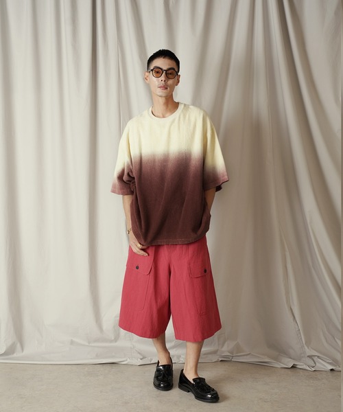 Aphlotus（アプロタス）の「グラデーション ダイ H/S パイルクルーネック カットソー（Tシャツ/カットソー・メンズ・ブラウン/ネイビー・LARGE/MEDIUM/SMALL）」の7枚目の写真