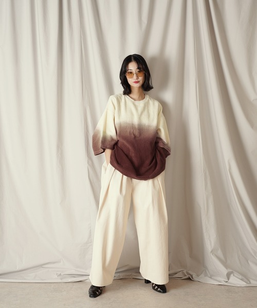 Aphlotus（アプロタス）の「グラデーション ダイ H/S パイルクルーネック カットソー（Tシャツ/カットソー・メンズ・ブラウン/ネイビー・LARGE/MEDIUM/SMALL）」の11枚目の写真