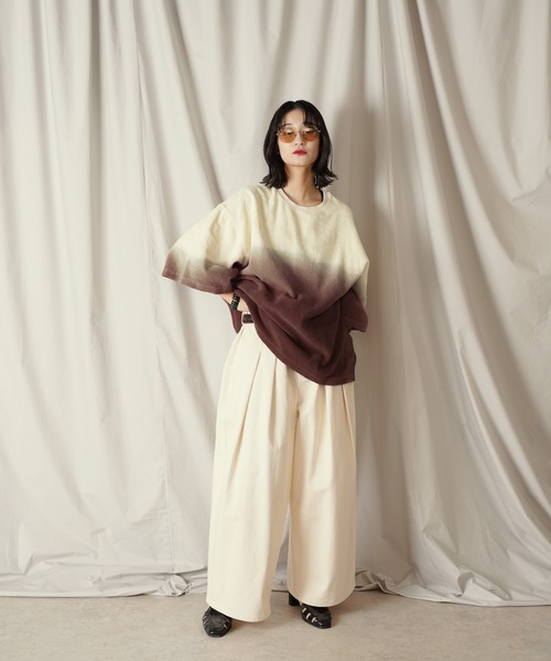 Aphlotus（アプロタス）の「グラデーション ダイ H/S パイルクルーネック カットソー（Tシャツ/カットソー・メンズ・ブラウン/ネイビー・LARGE/MEDIUM/SMALL）」の14枚目の写真