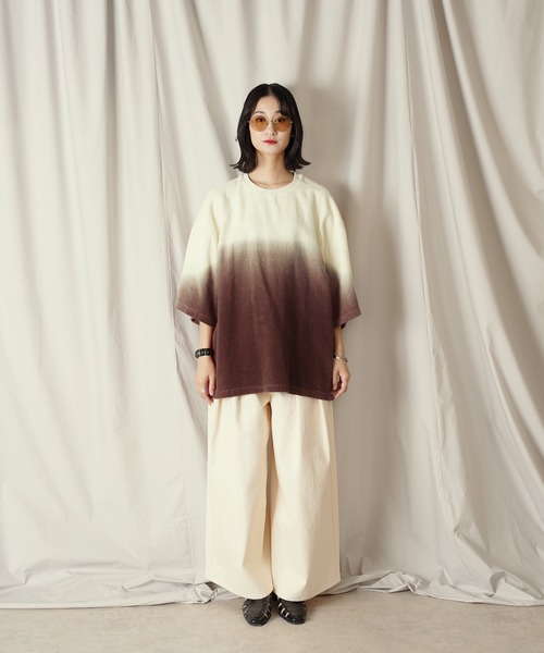 Aphlotus（アプロタス）の「グラデーション ダイ H/S パイルクルーネック カットソー（Tシャツ/カットソー・メンズ・ブラウン/ネイビー・LARGE/MEDIUM/SMALL）」の16枚目の写真