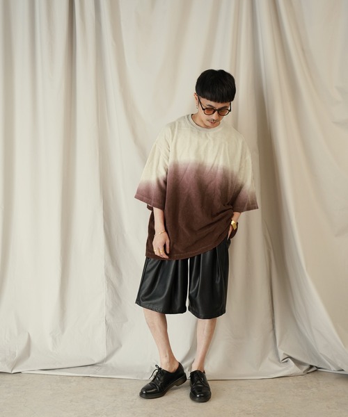 Aphlotus（アプロタス）の「グラデーション ダイ H/S パイルクルーネック カットソー（Tシャツ/カットソー・メンズ・ブラウン/ネイビー・LARGE/MEDIUM/SMALL）」の22枚目の写真
