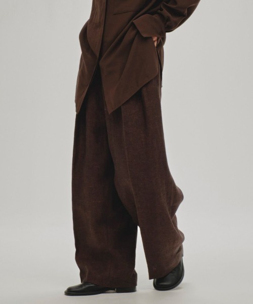 TODAYFUL(トゥデイフル)の「TODAYFUL Tuck Linen Trousers 12510710(その他パンツ・レディース・グリーン/ブラウン・38/36)」の1枚目の写真