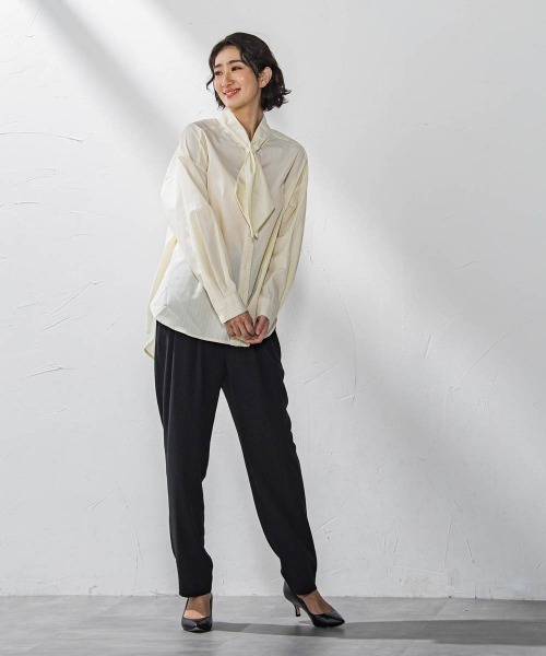 la.f…(ラエフ)の「【WEB限定】ストライプブラウス≪洗濯機で洗える≫(シャツ/ブラウス・レディース・ブルー系その他/ダークネイビー/イエロー系その他・9号)」の11枚目の写真