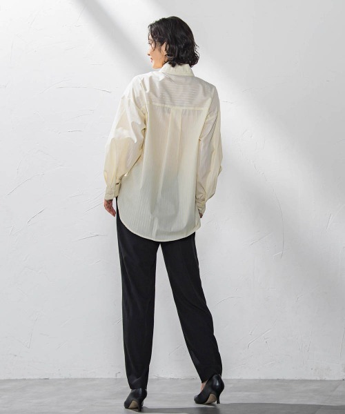 la.f…(ラエフ)の「【WEB限定】ストライプブラウス≪洗濯機で洗える≫(シャツ/ブラウス・レディース・ブルー系その他/ダークネイビー/イエロー系その他・9号)」の13枚目の写真