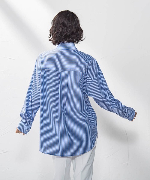 la.f…(ラエフ)の「【WEB限定】ストライプブラウス≪洗濯機で洗える≫(シャツ/ブラウス・レディース・ブルー系その他/ダークネイビー/イエロー系その他・9号)」の16枚目の写真