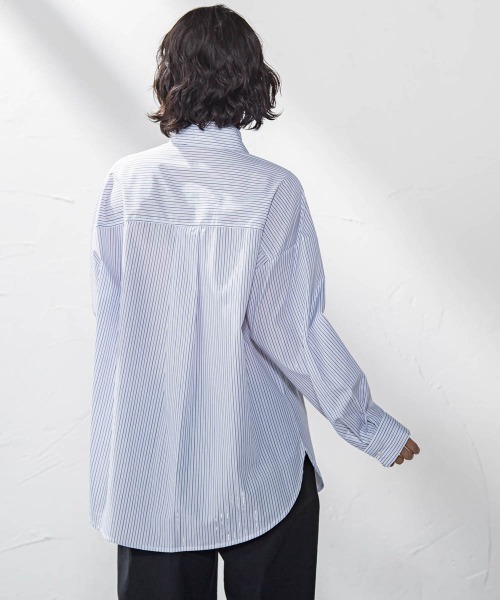 la.f…(ラエフ)の「【WEB限定】ストライプブラウス≪洗濯機で洗える≫(シャツ/ブラウス・レディース・ブルー系その他/ダークネイビー/イエロー系その他・9号)」の22枚目の写真