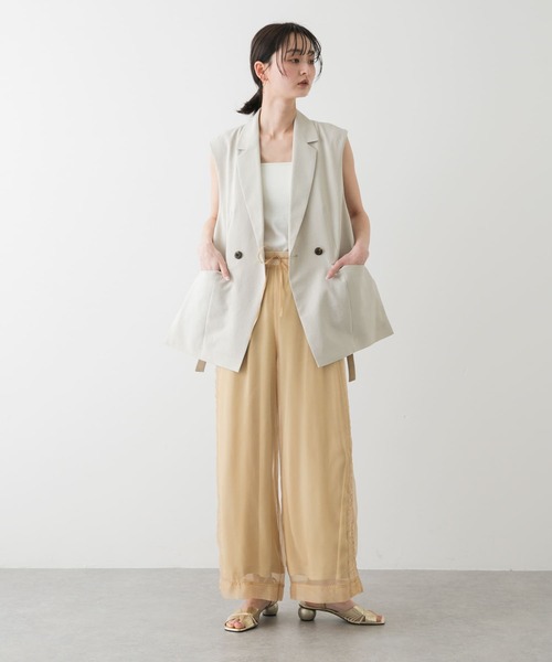 SENSE OF PLACE by URBAN RESEARCH（センスオブプレイスバイアーバンリサーチ）の「シアーパンツ（その他パンツ・レディース・ブラック/ベージュ/グレー・ONE）」の7枚目の写真