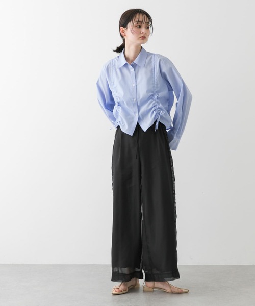 SENSE OF PLACE by URBAN RESEARCH（センスオブプレイスバイアーバンリサーチ）の「シアーパンツ（その他パンツ・レディース・ブラック/ベージュ/グレー・ONE）」の16枚目の写真