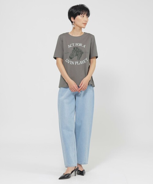 EVEX by KRIZIA(エヴェックスバイクリツィア)の「【L】【カタログ掲載品】【ウォッシャブル】アニマルロゴプリントカットソー(Tシャツ/カットソー・レディース・ピンク系その他2/グリーン/オフホワイト/チャコールグレー・46/44)」の6枚目の写真