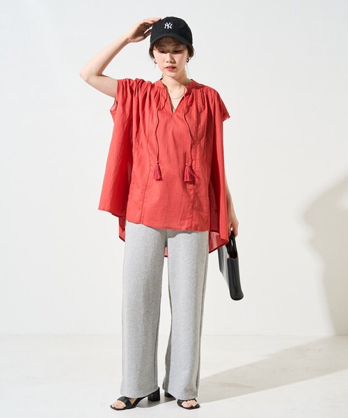 FREAK'S STORE(フリークスストア)の「限定展開 インド ボイル スキッパー ノースリーブ ブラウス(シャツ/ブラウス・レディース・オフホワイト/ブルー/ブラック/レッド/モカ/イエロー・フリ-)」の18枚目の写真
