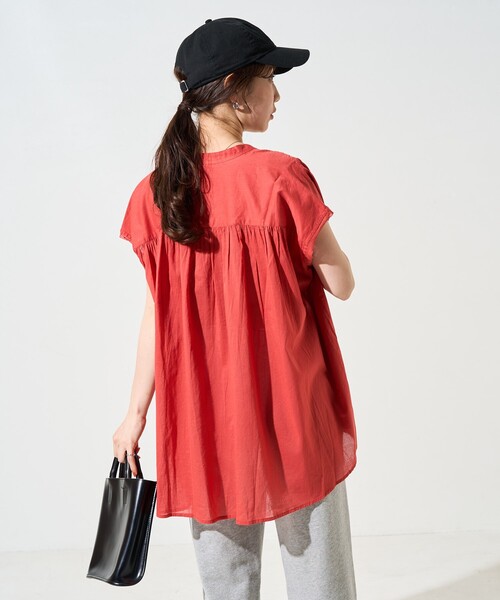 FREAK'S STORE(フリークスストア)の「限定展開 インド ボイル スキッパー ノースリーブ ブラウス(シャツ/ブラウス・レディース・オフホワイト/ブルー/ブラック/レッド/モカ/イエロー・フリ-)」の21枚目の写真