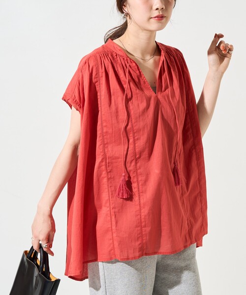 FREAK'S STORE(フリークスストア)の「限定展開 インド ボイル スキッパー ノースリーブ ブラウス(シャツ/ブラウス・レディース・オフホワイト/ブルー/ブラック/レッド/モカ/イエロー・フリ-)」の22枚目の写真