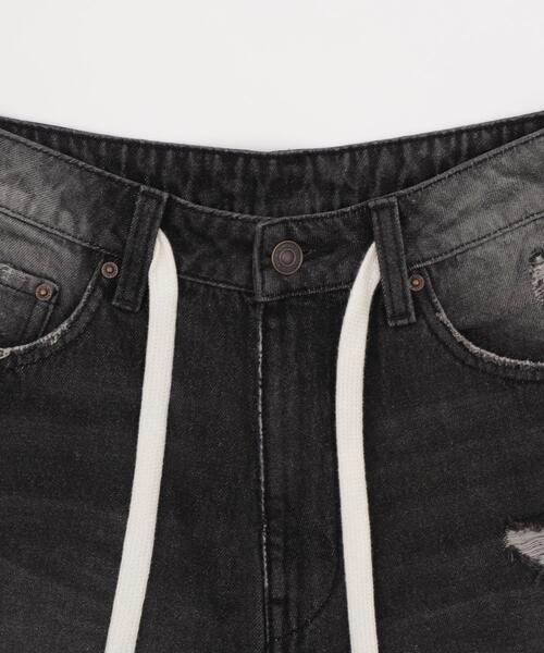 WEGO（ウィゴー）の「WEGO/ヴィンテージウォッシュダメージバギーハーフパンツ（デニムパンツ・レディース・ブラック/スカイブルー・MEDIUM/SMALL）」の20枚目の写真