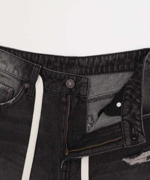 WEGO（ウィゴー）の「WEGO/ヴィンテージウォッシュダメージバギーハーフパンツ（デニムパンツ・レディース・ブラック/スカイブルー・MEDIUM/SMALL）」の21枚目の写真