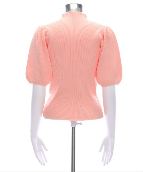 CLEAR BASIC（クリアベーシック）の「パフスリーブ半袖リブニットトップス[フェミニン パフスリーブ 骨格ウェーブ]≪SS新作≫（ニット/セーター・レディース・ピンク/オフホワイト/ラベンダー/グレー系その他/ブラック/ボルドー/ブラウン・F）」の12枚目の写真