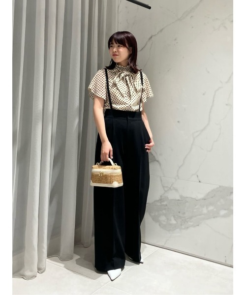 ◇【LOULOU WILLOUGHBY】デシンドットフレアスリーブブラウス（シャツ