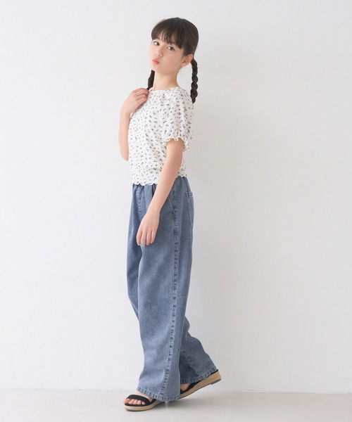 coca（coca）（コカ）の「キッズ　デニムアシメレースアップワイドパンツ（デニムパンツ・キッズ・ブルー/ブラック・120/130/140/150）」の18枚目の写真