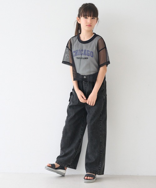 coca（coca）（コカ）の「キッズ　デニムアシメレースアップワイドパンツ（デニムパンツ・キッズ・ブルー/ブラック・120/130/140/150）」の7枚目の写真